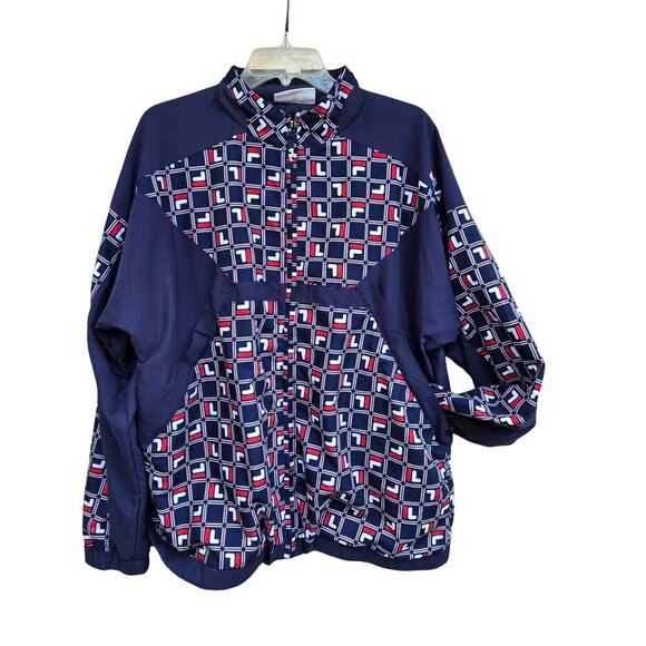 FILA x Jimmy Jazz Mens Paride Hooded Running Suit 2 Piece Size L Crazy Pattern - Picture 1 of 7